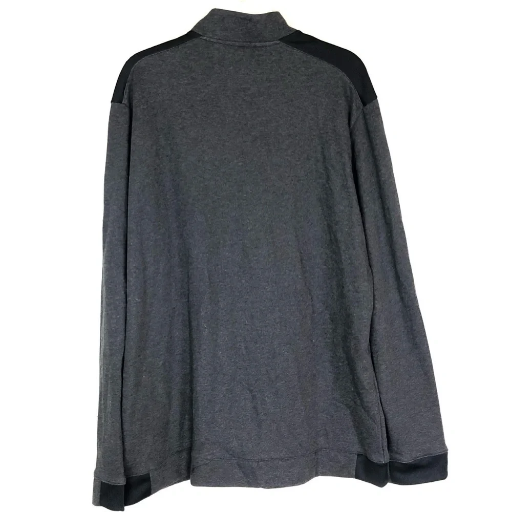 Men's Adidas 1/4 Zip Pullover Top Gray Embroidered Logo size XL